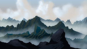 Mountains Clouds Atmosphere Landscape Painting 3841x2160 Wallpaper