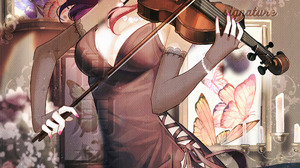 Kafka Honkai Star Rail Musical Instrument Violin Black Dress Anime Girls Honkai Star Rail Anime Look 3300x5800 Wallpaper