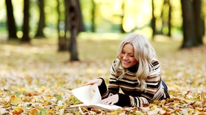 Book Fall Forest Landscape Leaf People Scenic 2560x1600 Wallpaper