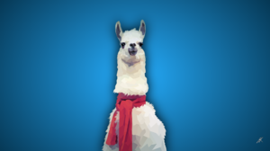 Llamas Low Poly Vector Polygon Art Scarf Simple Background Blue Background 1920x1080 Wallpaper