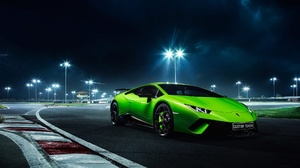 Lamborghini Green Car Supercar Race Track Tuning 2000x1092 Wallpaper