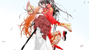 Rurouni Kenshin Kenshin Himura Kamiya Kaoru Petals Couple Cherry Blossom Anime Girls Anime Boys Whit 3000x2500 Wallpaper