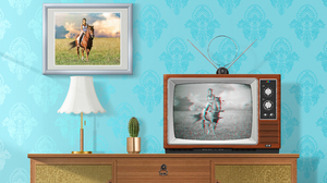 Glitch Art TV Horse Horse Riding 4167x2500 Wallpaper