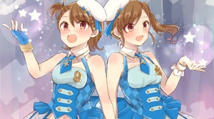 Anime Anime Girls THE IDOLM STER Futami Ami Futami Mami Long Sleeves Brunette Twins Two Women Artwor 2696x2895 Wallpaper