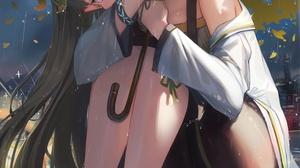 Anime Anime Girls Umbrella Pointy Ears Reflection Water Long Hair Looking At Viewer Portrait Display 2934x5812 Wallpaper