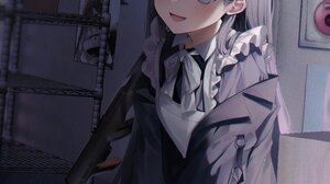 Anime Anime Girls Maid Maid Outfit Blue Eyes Digital Art 2457x4096 Wallpaper