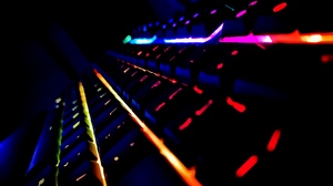Lights Neon Keyboards Dark Closeup 4000x3000 Wallpaper