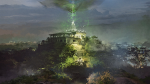 Science Fiction Science Green Greenery Ruins Orange Aliens Trees Fantasy Art 2600x2418 Wallpaper