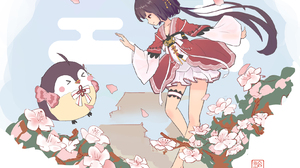 Lingyuan Anime Anime Girls Petals Flowers Creature Vertical 1650x1737 wallpaper