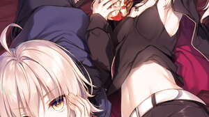 Saber Alter Blonde Yellow Eyes Eating Anime Anime Girls Armpits Black Jackets Black Top Fate Series  1003x1416 Wallpaper