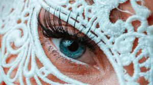 Women Closeup Eyes Mask 3840x4800 Wallpaper