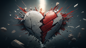 Ai Art Illustration Heart Design Valentines Day Explosion Heart 3136x1792 Wallpaper