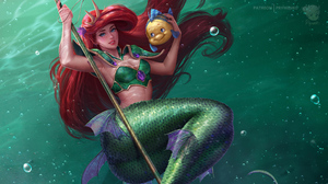 The Little Mermaid Ariel The Little Mermaid Blue Eyes Flounder The Little Mermaid Long Hair Mermaid  3840x2160 Wallpaper