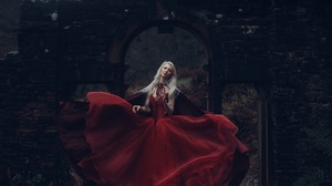 Maria Amanda Red Dress Princess 2048x1639 Wallpaper