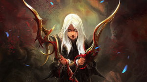 Fantasy Woman Girl Weapon Dagger White Hair Woman Warrior 2900x1813 Wallpaper