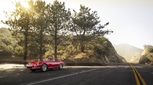 Ferrari Ferrari 275 GTB Red Cars Sports Car Old Car Classic Car Road Sun Rays Trees 3840x2559 Wallpaper