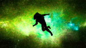3D CGi Digital Art Shaders Space Art Astronaut Floating Green Stars 3840x2160 Wallpaper