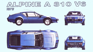 Car Renault Alpine Renault Teal Retro Car Retro Style Retro Theme Text Blueprints Sports Car Blue Ca 1920x1080 wallpaper
