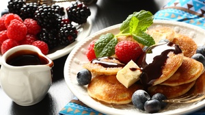 Pancake Blueberry Raspberry 4272x2848 Wallpaper