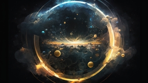 Ai Art Illustration Circle Space Nebula 4579x2616 Wallpaper
