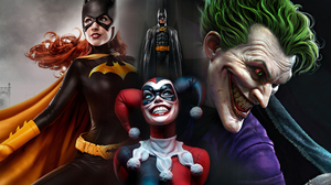 Gotham City Sirens DC Comics Batman Joker Harley Quinn Bat Girl 2560x1440 wallpaper