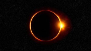 Black Eclipse Solar Eclipse Starry Sky Sun Orange Color 1920x1080 Wallpaper