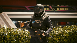 Cyberpunk 2077 Video Games Nvidia RTX Path Tracing Helmet Gun CGi Uniform Video Game Characters Leav 5120x2880 wallpaper