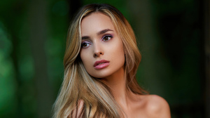 Model Blonde Brown Eyes Long Hair Women 3840x2160 Wallpaper