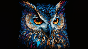Ai Art Owl Painting Animals 3640x2048 Wallpaper