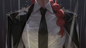 Anime Girls Anime Makima Chainsaw Man Chainsaw Man Redhead Rain Yellow Eyes Tie Braids 3280x4800 wallpaper