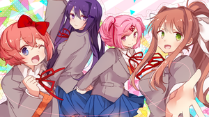 Anime Anime Girls Doki Doki Literature Club Monika Doki Doki Literature Club Yuri Doki Doki Literatu 2400x1536 Wallpaper