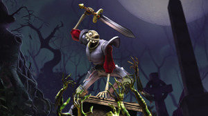 Video Game Art Video Games PlayStation Skeleton Sword Tombstones MediEvil Game Video Game Characters 3840x2160 Wallpaper
