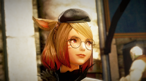 Final Fantasy XiV A Realm Reborn Reshade Miqote Portrait Video Games Glasses CGi Hat Video Game Girl 2560x1440 Wallpaper