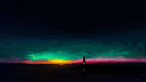 Sky Night Landscape 1920x1080 Wallpaper
