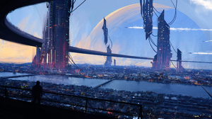 Futuristic Planet Rise Cityscape Building 3840x2160 Wallpaper