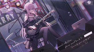 Anime Anime Girls BOCCHi THE ROCK Gotou Hitori Sitting Pink Hair Blue Eyes Guitar Musical Instrument 1778x1000 Wallpaper