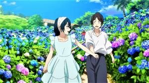 Jujutsu Kaisen Headband Flowers Garden Trees Palm Trees Happy Anime Anime Screenshot Anime Girls Sky 1920x1074 Wallpaper