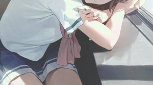 Anime Anime Girls School Uniform Schoolgirl 1500x2760 Wallpaper