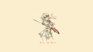 Kill La Kill Matoi Ryuuko Anime Girls Simple Background Scissors Weapon Minimalism Looking At Viewer 6000x3000 wallpaper