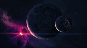 Digital Digital Art Artwork Illustration Galaxy Space Universe Space Art Planet Moon 2560x1440 Wallpaper