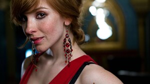 Women Actress Redhead Long Hair Vica Kerekes Freckles Face Long Earings 3216x2136 Wallpaper