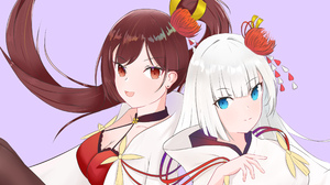 Anime Anime Girls Azur Lane Shoukaku Azur Lane Zuikaku Azur Lane Long Hair White Hair Brunette Artwo 2405x1596 Wallpaper