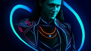 Marvel Comics Marvel Cinematic Universe Portrait Portrait Display Neon Loki Tom Hiddleston Villains  950x1900 Wallpaper