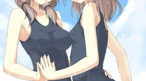 Anime Anime Girls Original Characters Twins Artwork Digital Art Fan Art 1748x2480 Wallpaper