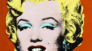 Artwork Pop Art Marilyn Monroe Face Andy Warhol Actress Orange Background Selective Coloring Simple  1343x1349 Wallpaper