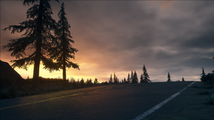 Days Gone Video Games Road Sunset Evening Glow Trees 1920x1080 Wallpaper