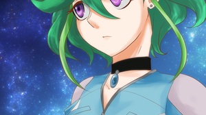 Anime Anime Girls Yu Gi Oh Yu Gi Oh ARC V Rin Yu Gi Oh Ahoge Green Hair Choker 1500x1400 Wallpaper