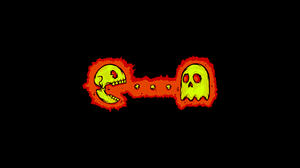 Pacman Pac Man Black Background Simple Background Skull Ghost 1920x1200 Wallpaper