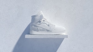 Air Jordan Nike Shoes White Background 3D White Sneakers 1920x1080 Wallpaper