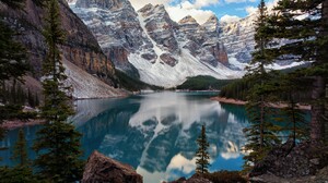 Mountains Moraine Lake Banff National Park Lake Landscape 2800x1860 Wallpaper
